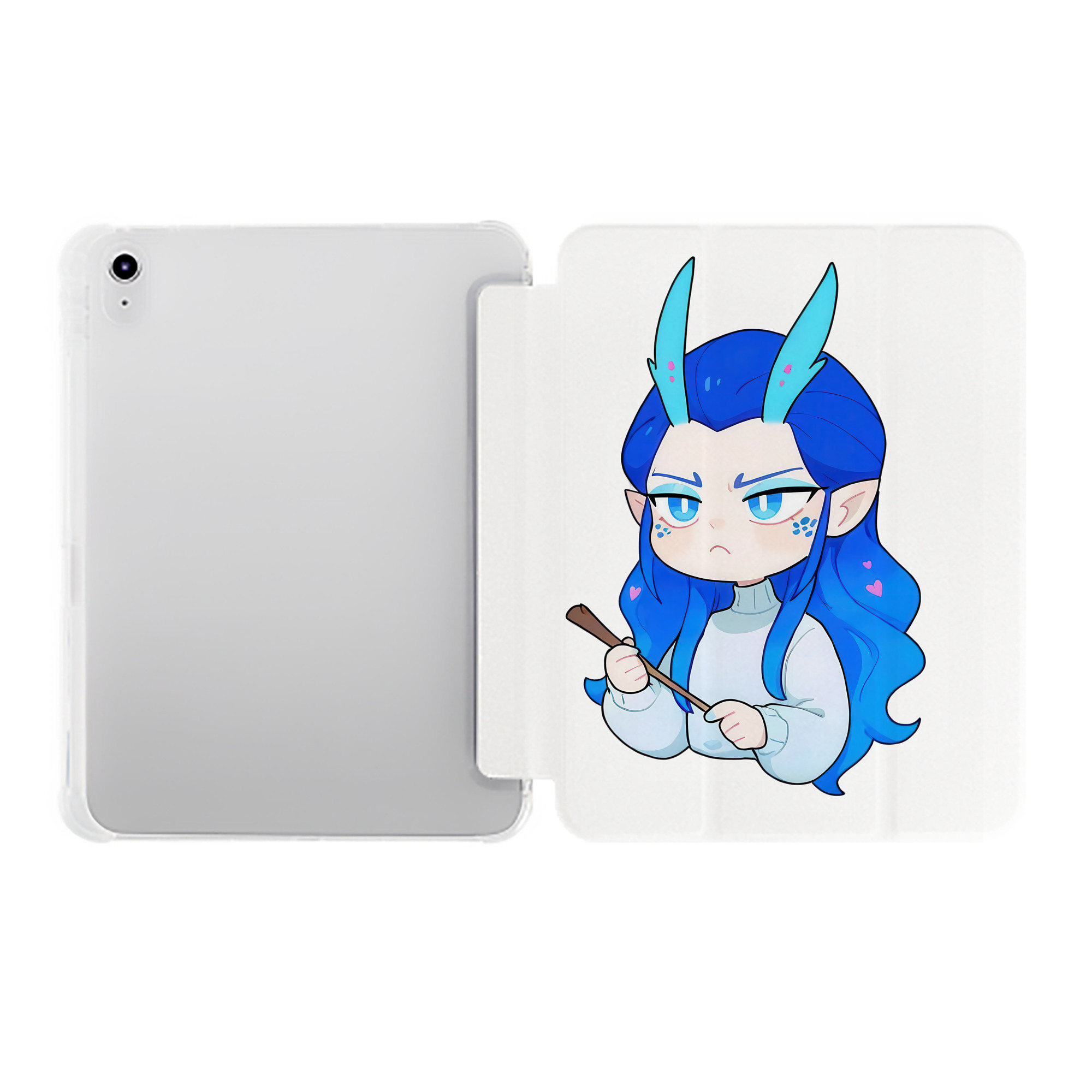 （画像用） Ne Zha 2 ナタ 魔童の大暴れ IPad ケース ペン収納付き 三つ折りスタンド PUレザー×シリコン 対応機種9.5/10.5/10.9インチ
